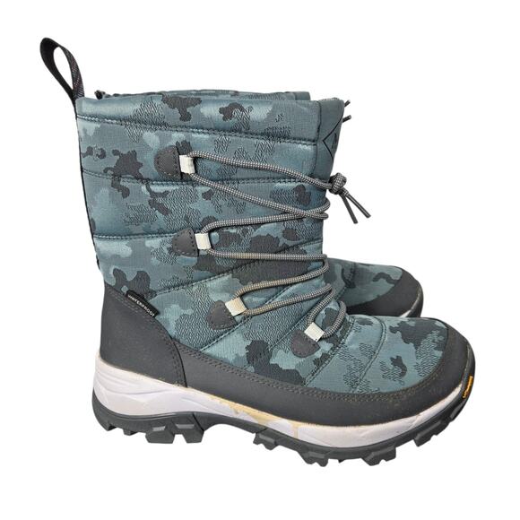 Muck Boots Womens 7.5 Nomadic Sport Agate Lace Vibram Arctic Grip Blue Camo READ - Picture 1 of 14